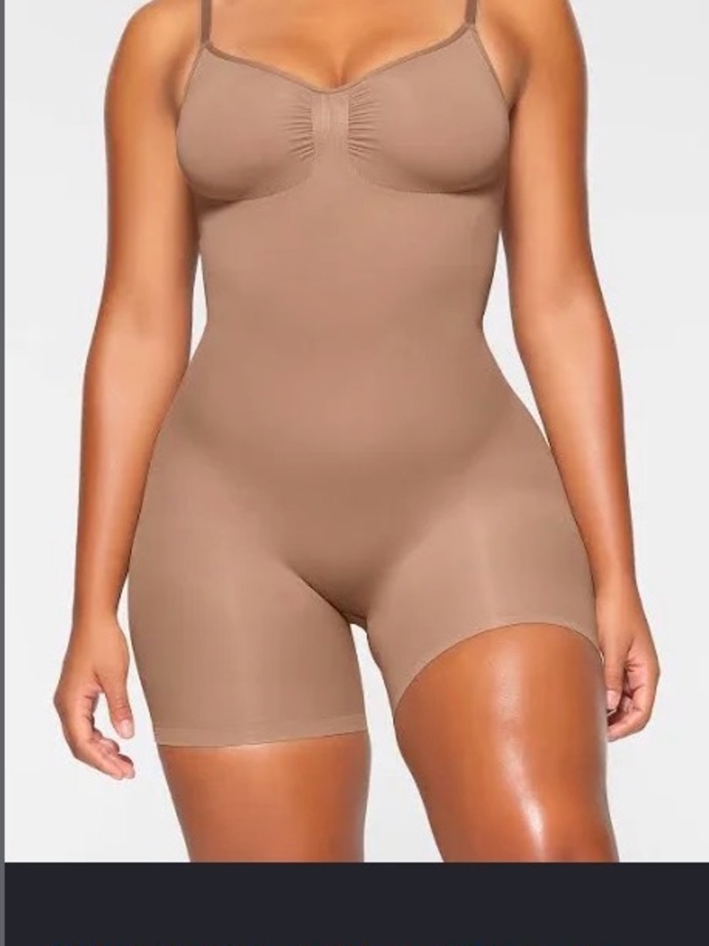 SKIMS Sculpting Short Bodysuit in Taupe